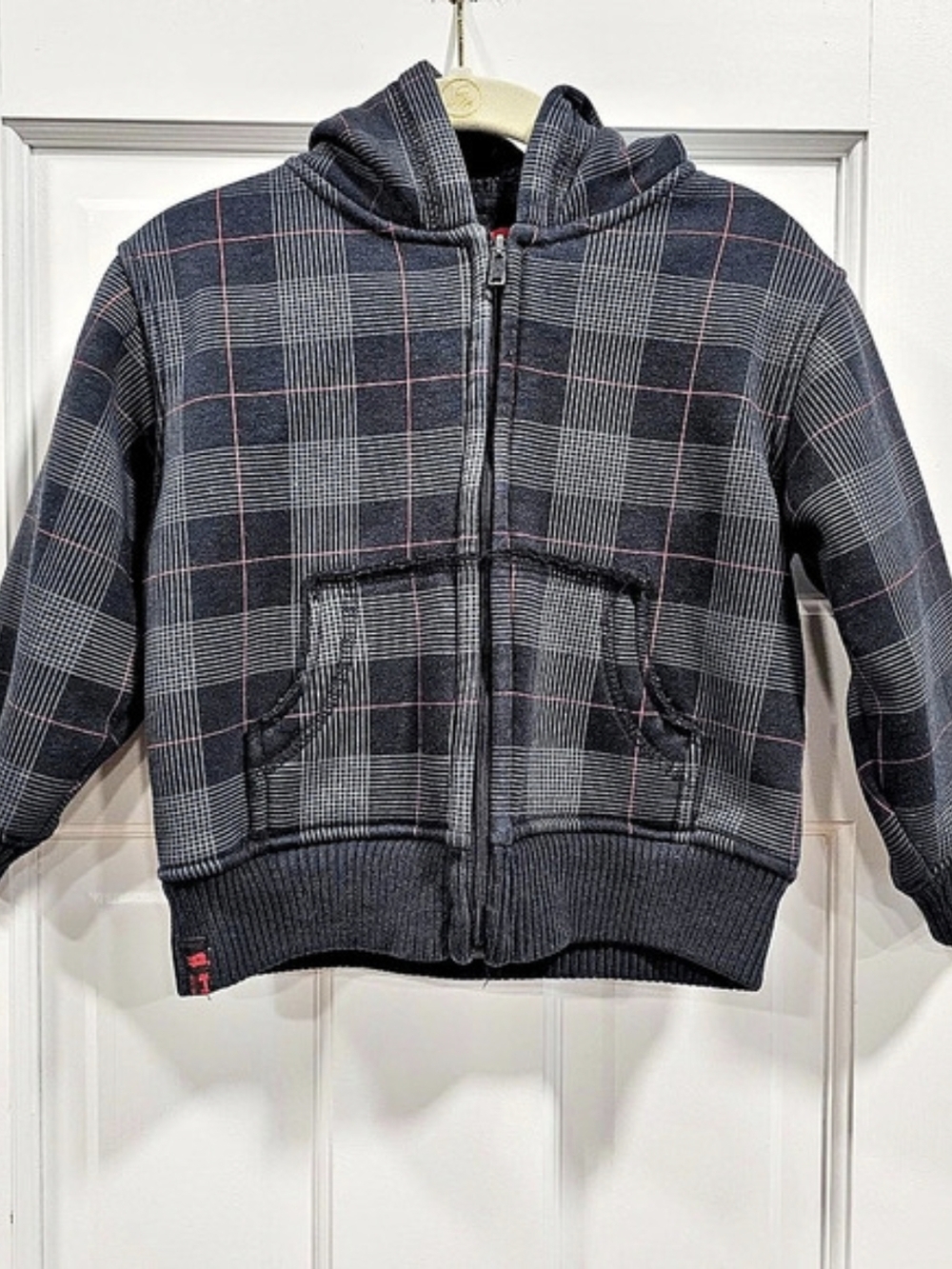 Hawk Tony Hawk Toddler Boys Plaid Sherpa Lined Zip Up Hoodie Jacket 24M